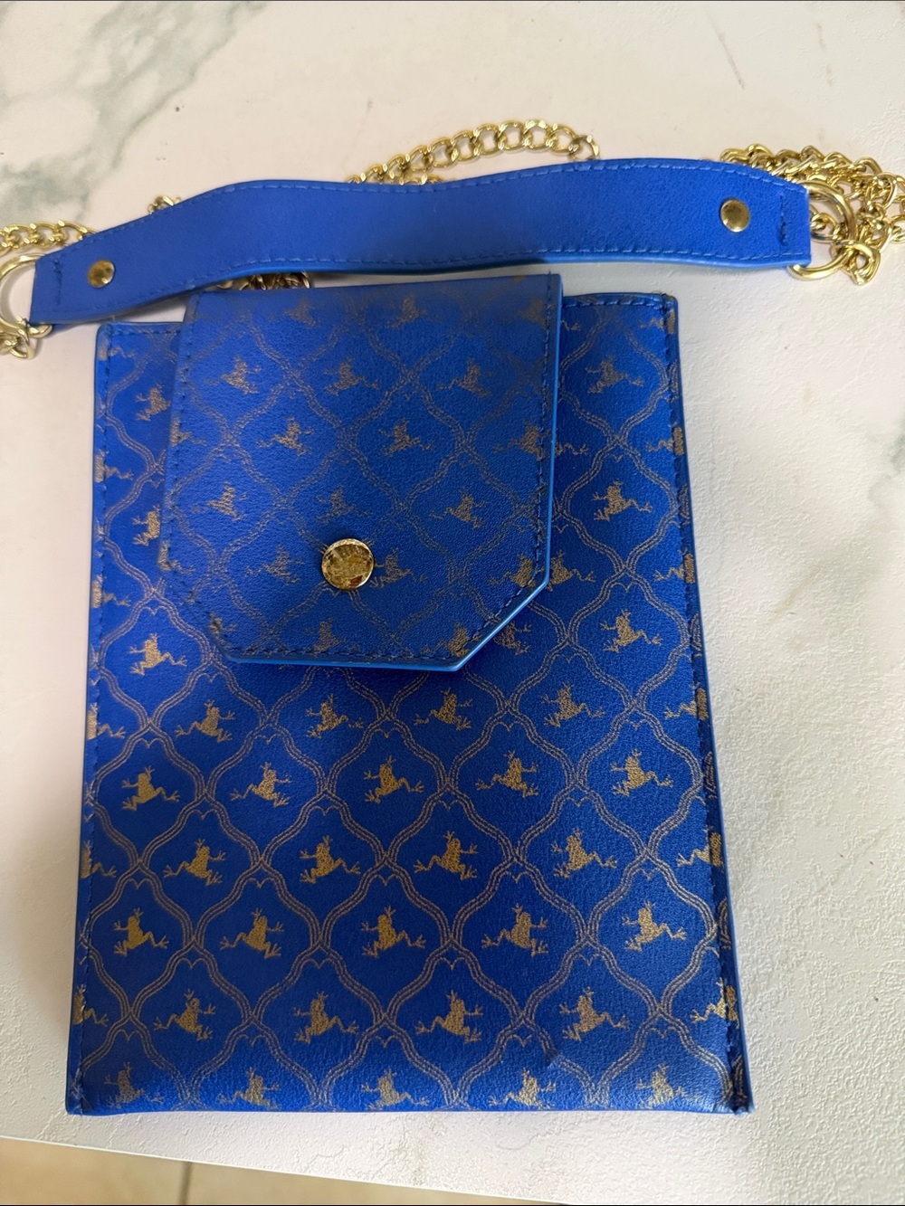 Harry Potter Loungefly chocolate frog Crossbody Phone Pouch with Gold Chain